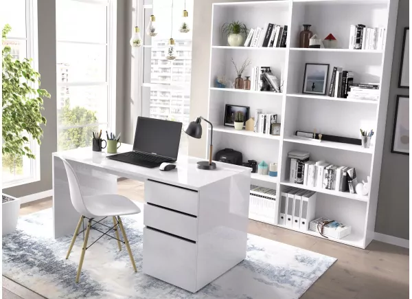 MESA ESTUDIO BLANCO BRILLO SHIVER MESA ESTUDIO BLANCO BRILLO SHIVER